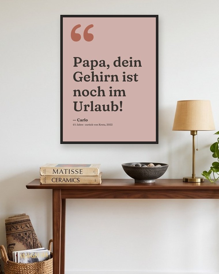 Beispiel: ein Echoa-Druck gerahmt an der Wand