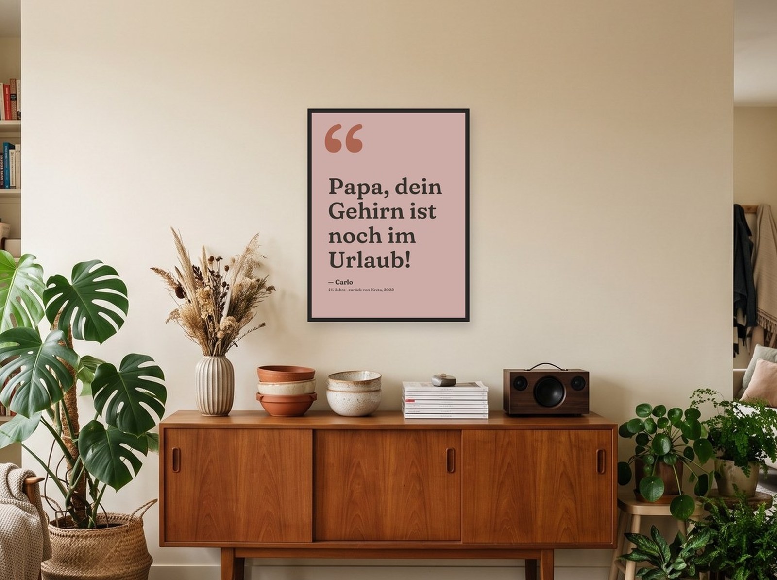 Beispiel: ein Echoa-Druck gerahmt an der Wand